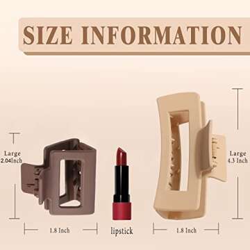 12 Pack Large Hair Clips, 90's Vintage Beige Combination - Strong Hold Claw Clips for Thick and Thin Hair, Colors for Women & Girls (12 PCS)