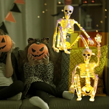 24 Inch Halloween Skeletons with Light Up Eyes