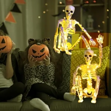 24 Inch Halloween Skeletons with Light Up Eyes