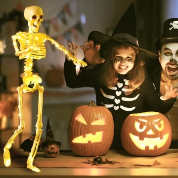 24 Inch Halloween Skeletons with Light Up Eyes