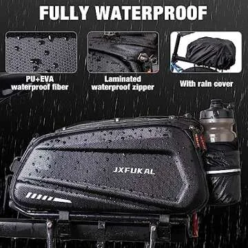 JXFUKAL Bike Bags for Bicycle Rear rack - 9.5L/17L/40L Hard Shell Waterproof Bike Ebike Trunk Pannier Saddle Seat Bag Carrier with Reflector, Rain Cover & Shoulder Strap for Commuter Travel Outdoor