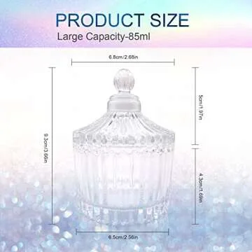 Dappen Dish for Acrylic Nails, Large Monomer Dish with Lid for Monomer Acrylic Nail Liquid, Clear Glass Cup for Acrylic Powder, Gel Polish, Acrylic Nail Brush Cleaner Holder, Nail Tech Must Haves. 3oz