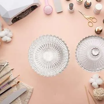 Dappen Dish for Acrylic Nails, Large Monomer Dish with Lid for Monomer Acrylic Nail Liquid, Clear Glass Cup for Acrylic Powder, Gel Polish, Acrylic Nail Brush Cleaner Holder, Nail Tech Must Haves. 3oz