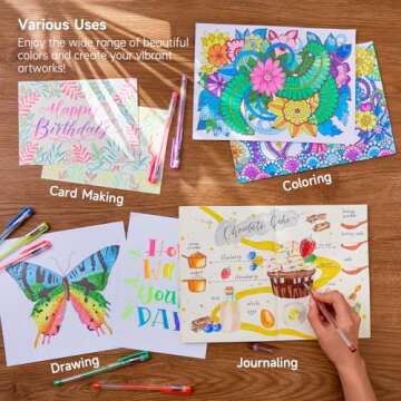 Lineon Gel Pens Set: 100 Colors for Adult Coloring Fun