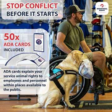 Industrial Puppy Service Dog Vest with Handle - No Pull Dog Harness for Large Dogs, ESA, and Working Dogs - Adjustable Fit, Reflective Straps, Removable Patches,Training Vest for Small to Large Breeds