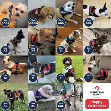 Industrial Puppy Service Dog Vest with Handle - No Pull Dog Harness for Large Dogs, ESA, and Working Dogs - Adjustable Fit, Reflective Straps, Removable Patches,Training Vest for Small to Large Breeds
