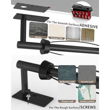 WZKALY Paper Towel Holder Under Cabinet, Self Adhesive or Wall Mount Matte Black Hanging Paper Towel Holder with Damping Effect, Single Hand Operable, Stainless Steel for Kitchen Bathroom