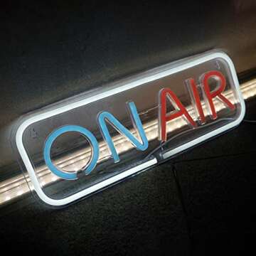 ON AIR Neon Signs, LED Studio Live Decorative Lights, Streaming Recording Sign, USB Connected, for Streamers Influencers Gamers Room Bar Club Home Party Decoration… (Multi)