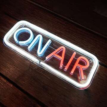 ON AIR Neon Signs, LED Studio Live Decorative Lights, Streaming Recording Sign, USB Connected, for Streamers Influencers Gamers Room Bar Club Home Party Decoration… (Multi)