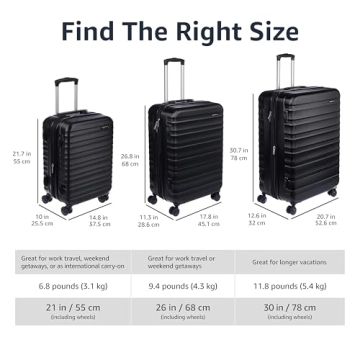 Amazon Basics Hardside 30-Inch Checked Luggage for Travelers