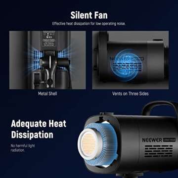 NEEWER CB60 RGB 70W LED Video Light with App Control, Bowens Mount COB Full Color Continuous Output Lighting 18000Lux/1m CCT 2700K-6500K CRI97+ 17 Scenes for Photography/Studio Video Recording