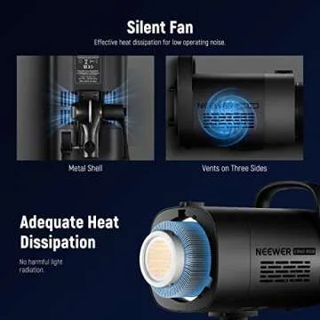 NEEWER CB60 RGB 70W LED Video Light with App Control, Bowens Mount COB Full Color Continuous Output Lighting 18000Lux/1m CCT 2700K-6500K CRI97+ 17 Scenes for Photography/Studio Video Recording