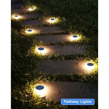 DetarZinLED Solar Deck Lights Outdoor Waterproof,4 Pack Solar Step Lights for Outside,Warm White Solar Stair Lights,Solar Dock Lights,Outdoor Lights Solar Powered for Pathway,Driveway,Dock,Ground,Flat