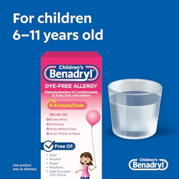 Benadryl Children's Allergy Relief Liquid - Dye-Free & Delicious!