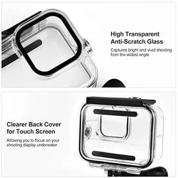 60M Waterproof Case, 196FT Underwater Protective Housing Case for Hero11 Hero10 Hero9 Black, with Quick Release Mount and Thumbscrew