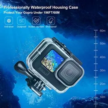 60M Waterproof Case, 196FT Underwater Protective Housing Case for Hero11 Hero10 Hero9 Black, with Quick Release Mount and Thumbscrew