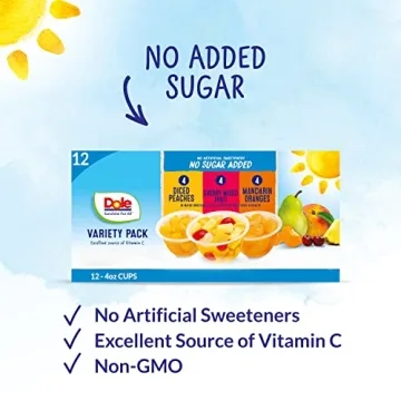 Dole No Sugar Added Fruit Bowls Variety Pack 12 Cups