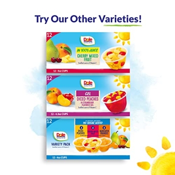 Dole No Sugar Added Fruit Bowls Variety Pack 12 Cups