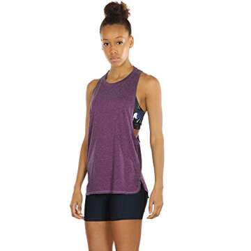 icyzone Workout Tank Tops for Women - Running Muscle Tank Sport Exercise Gym Yoga Tops Athletic Shirts(Pack of 3) (S, Black/Grape/Sky Blue)