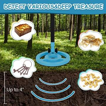 OMMO Metal Detector, Adjustable 27.5”-37.8” Metal Detector for Kids with Intuitive LCD Display, ...