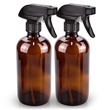Bontip Amber Glass Spray Bottle Set - 2 Pack for Eco-Friendly Cleaning & Hydration