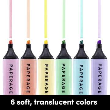 PAPERAGE Recycled Highlighters, Assorted Pastel Colors, Broad Chisel Tip Marker Pen & Highlighter Se...