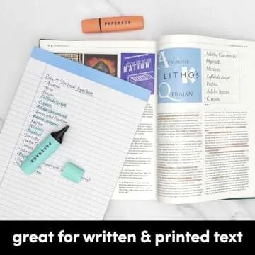 PAPERAGE Recycled Highlighters, Assorted Pastel Colors, Broad Chisel Tip Marker Pen & Highlighter Set, 6 Count