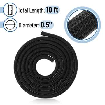 Bates 1/2 inch Heat-Retardant 10ft Cable Management Sleeve