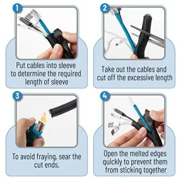 Bates 10ft Cable Management Sleeve for Neat Cord Organization