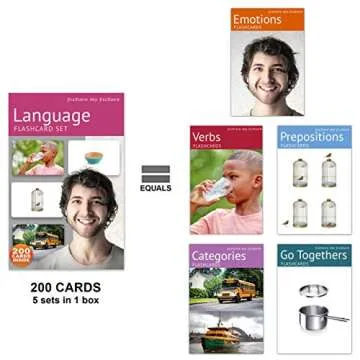 Language Flash Cards Set: Feelings and Emotions, Prepositions, Verbs, Categories & Go Togethers | Vo...