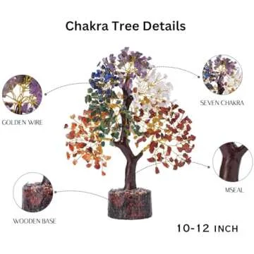Chakra Tree, Crystals and Healing Stones, Gemstones and Crystals, Room Decor, Bonsai Tree - Chakra Stones, Tree of Life, Crystals for Beginners, Meditation, Good Luck Gifts, 7 Chakra, Desk Decor