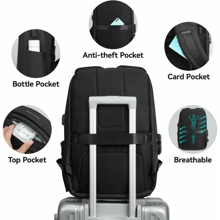 Anti Theft Waterproof Backpack with USB Charging