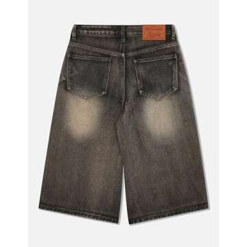 Aelfric Eden Denim Shorts Vintage Washed Long-line Jorts Casual Baggy Jean Short Cotton Streetwear w...