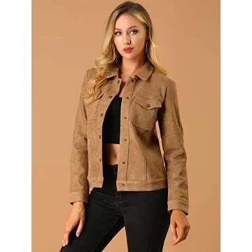 Allegra K Women's Chic Faux Suede Jacket for Every Occasion