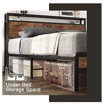 LIKIMIO King Size Bed Frame with Storage Headboard