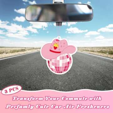 Pecfamly Western Car Accessories, Cute Car Air Freshener, Cute Car Accessories, Car Air Freshener Cute, Pink Air Freshener Cute Air Freshener for Car, Car Fresheners for Women, Air Freshener Car Cute