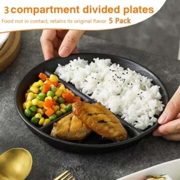 LRUUIDDE 5 Pack Portion Control Plates for Balanced Meals
