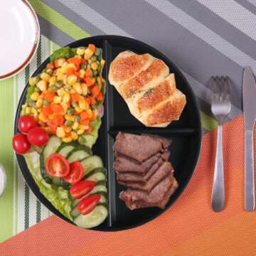LRUUIDDE 5 Pack Portion Control Plates for Balanced Meals