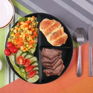 LRUUIDDE 5 Pack Portion Control Plates for Balanced Meals