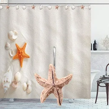 AGPtEK Seashell Shower Curtain Hooks - 12PCS Decorative Design