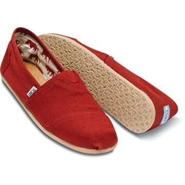 Stylish TOMS Men's Canvas Classic Alpargata Red Size 11