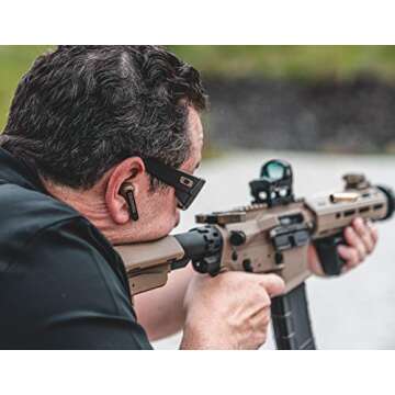 Caldwell E-Max Shadows FDE 23 Decibels NRR - Electronic Hearing Protection with Bluetooth Connectivity for Shooting, Hunting, and Range