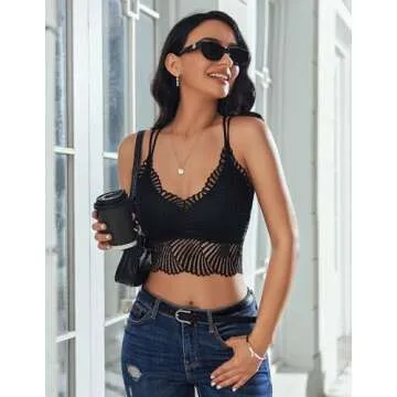 Avidlove Women's Lace Racerback Bralette Top A-Black