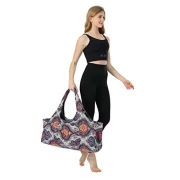 Aozora Yoga Mat Bag Large Yoga Mat Tote Sling Carrier with Pockets Fits Mats with Multi-Functional Storage Pockets Light and Durable (Celestial)
