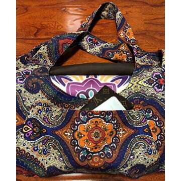 Aozora Yoga Mat Bag Large Yoga Mat Tote Sling Carrier with Pockets Fits Mats with Multi-Functional Storage Pockets Light and Durable (Celestial)