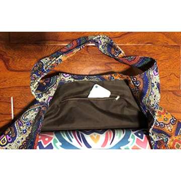 Aozora Yoga Mat Bag Large Yoga Mat Tote Sling Carrier with Pockets Fits Mats with Multi-Functional Storage Pockets Light and Durable (Celestial)