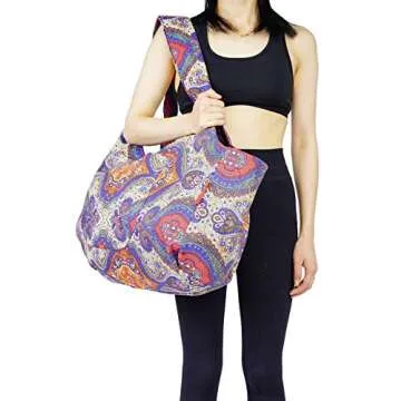 Aozora Yoga Mat Bag Large Yoga Mat Tote Sling Carrier with Pockets Fits Mats with Multi-Functional Storage Pockets Light and Durable (Celestial)