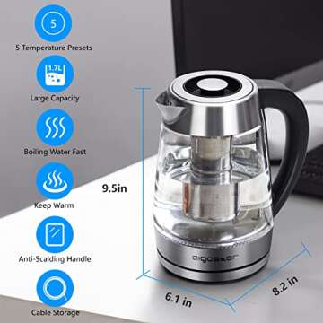 Aigostar Electric Kettle with Temperature Control and Infuser
