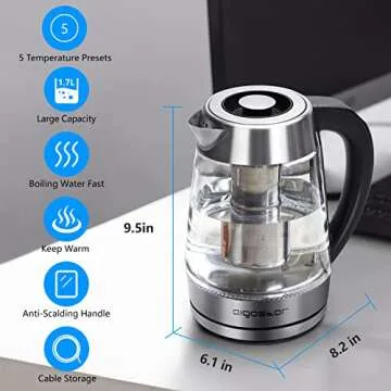 Aigostar Electric Kettle with Temperature Control and Infuser