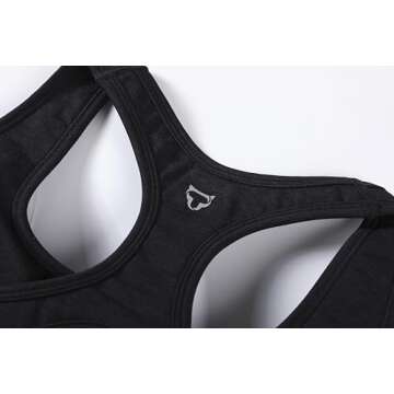 TOMTIGER Sports Bra for Women - High Impact Racerback